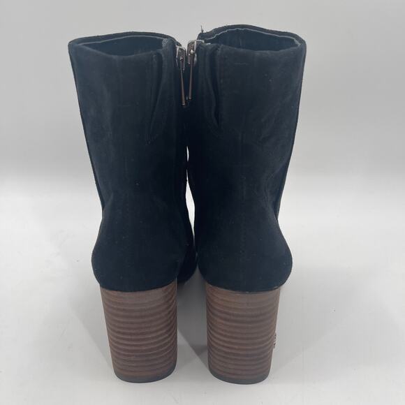 NEW SAM EDELMAN Boots Size 5 Osten Ankle Booties Suede Black Heeled Heels NWOT - Picture 6 of 15